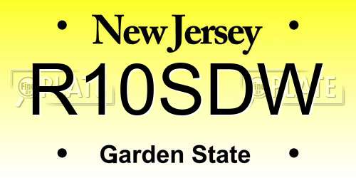 R10SDW New Jersey License Plate