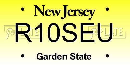 R10SEU New Jersey License Plate