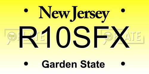R10SFX New Jersey License Plate