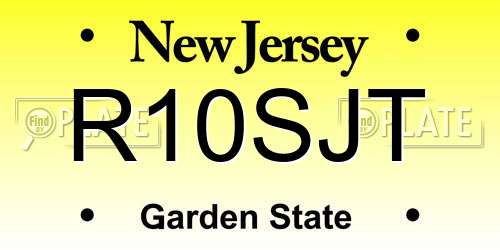 R10SJT New Jersey License Plate