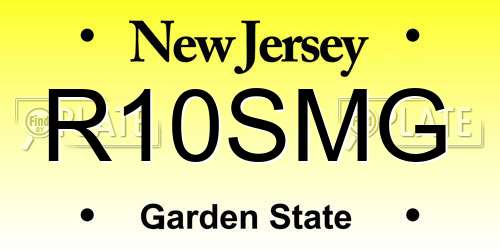 R10SMG New Jersey License Plate