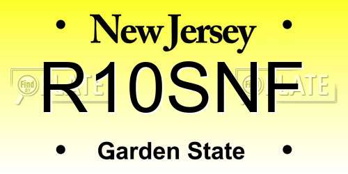 R10SNF New Jersey License Plate