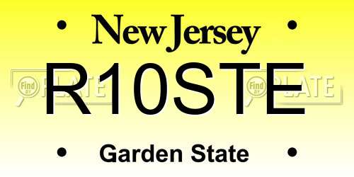 R10STE New Jersey License Plate