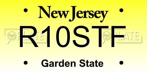 R10STF New Jersey License Plate