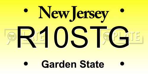 R10STG New Jersey License Plate