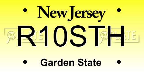 R10STH New Jersey License Plate