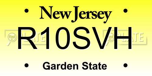 R10SVH New Jersey License Plate