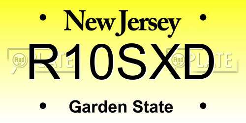 R10SXD New Jersey License Plate