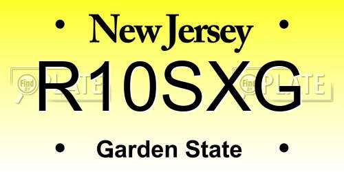 R10SXG New Jersey License Plate
