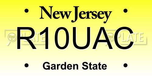R10UAC New Jersey License Plate