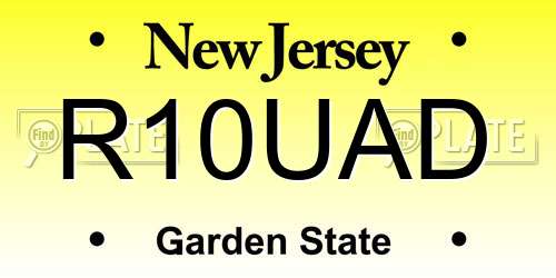 R10UAD New Jersey License Plate