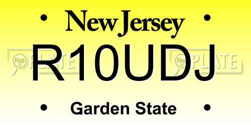 R10UDJ New Jersey License Plate