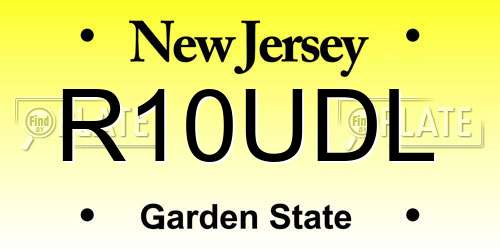 R10UDL New Jersey License Plate