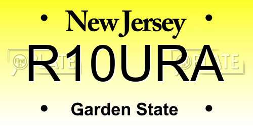 R10URA New Jersey License Plate