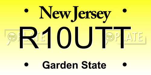 R10UTT New Jersey License Plate