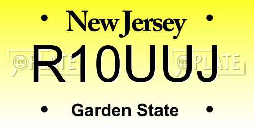 R10UUJ New Jersey License Plate