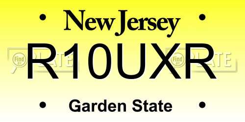 R10UXR New Jersey License Plate