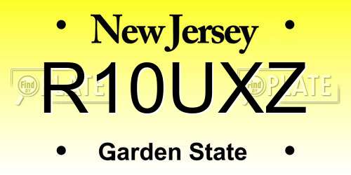 R10UXZ New Jersey License Plate