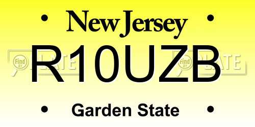 R10UZB New Jersey License Plate