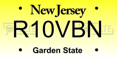R10VBN New Jersey License Plate
