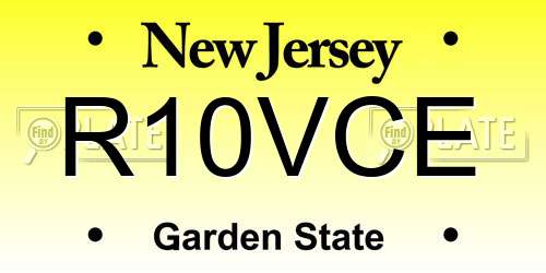 R10VCE New Jersey License Plate