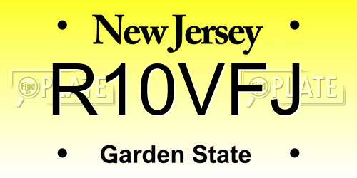 R10VFJ New Jersey License Plate