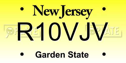 R10VJV New Jersey License Plate
