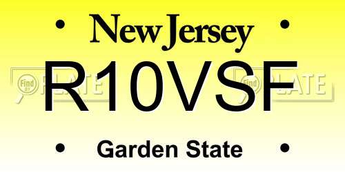 R10VSF New Jersey License Plate