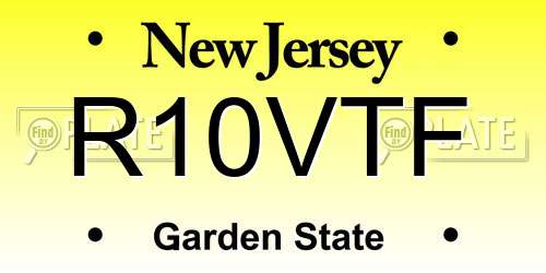 R10VTF New Jersey License Plate