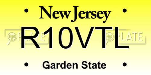 R10VTL New Jersey License Plate