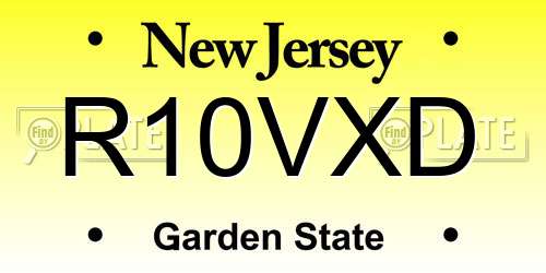 R10VXD New Jersey License Plate