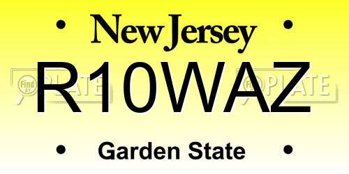R10WAZ New Jersey License Plate