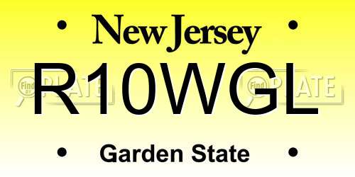 R10WGL New Jersey License Plate