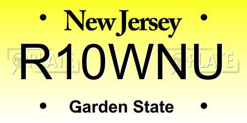 R10WNU New Jersey License Plate