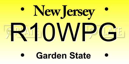 R10WPG New Jersey License Plate