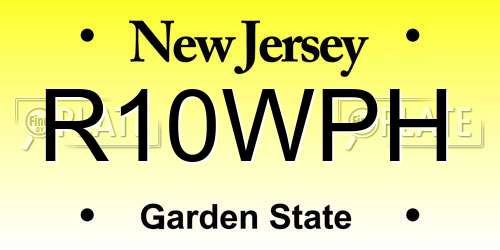 R10WPH New Jersey License Plate