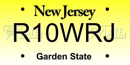 R10WRJ New Jersey License Plate