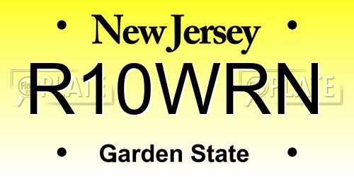 R10WRN New Jersey License Plate