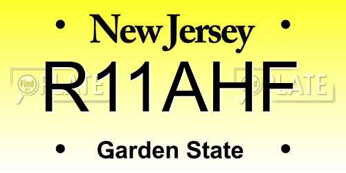 R11AHF New Jersey License Plate