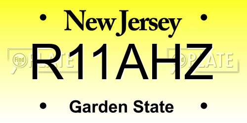 R11AHZ New Jersey License Plate