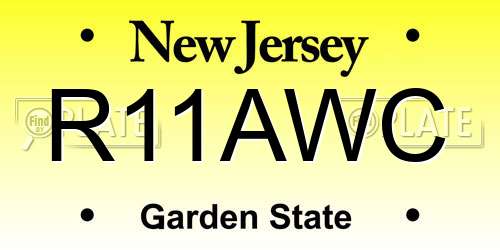 R11AWC New Jersey License Plate