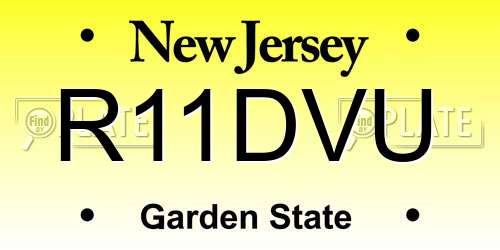 R11DVU New Jersey License Plate