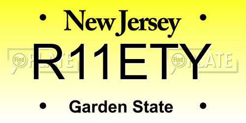 R11ETY New Jersey License Plate