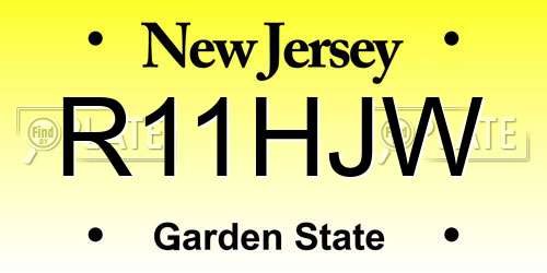 R11HJW New Jersey License Plate