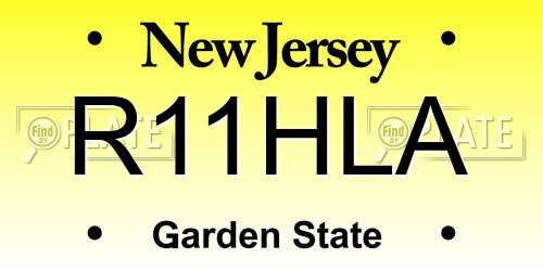 R11HLA New Jersey License Plate