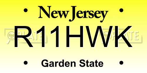 R11HWK New Jersey License Plate