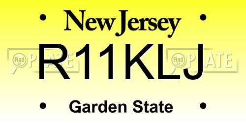 R11KLJ New Jersey License Plate