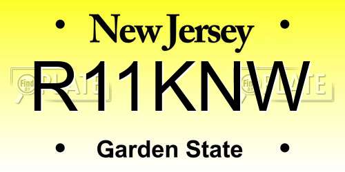 R11KNW New Jersey License Plate