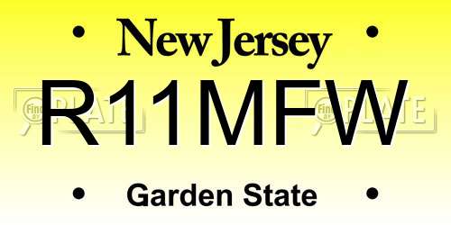 R11MFW New Jersey License Plate