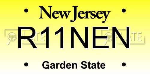 R11NEN New Jersey License Plate